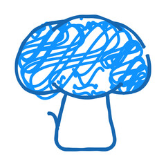 mushroom vegetable doodle icon sketch vector. mushroom vegetable sign. isolated symbol illustration