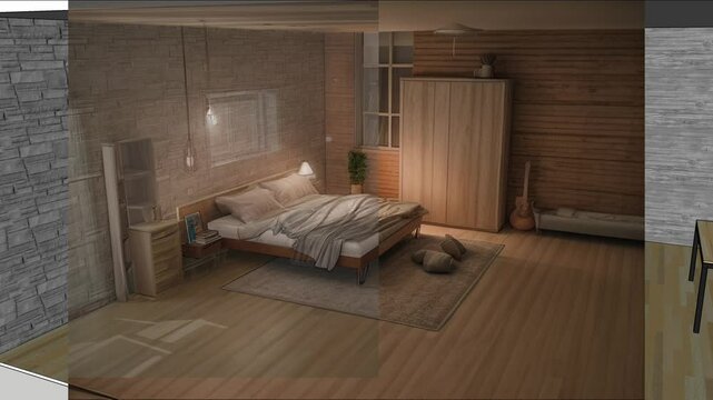 bedroom loft render for draftman