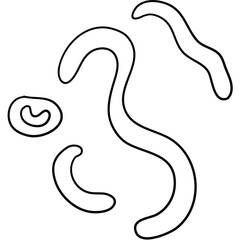 Naklejka premium Microbe and Bacteria Hand Drawn