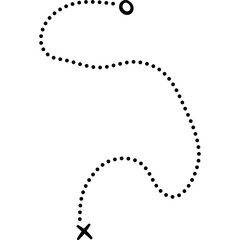 Wavy Curved Dotted Line Map