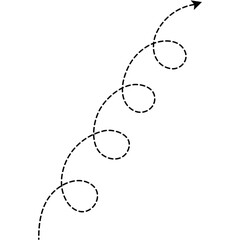 Dotted Curve Line with Arrow