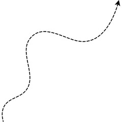 Dotted Curve Line with Arrow