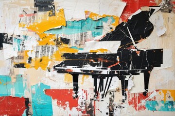 Fototapeta premium Music room collage art abstract.