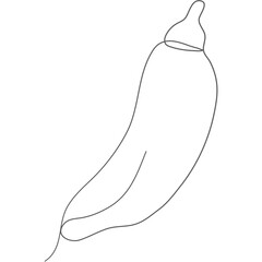 One Line Art Spicy Pepper