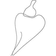 One Line Art Spicy Pepper