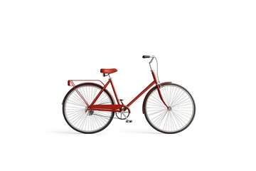 Fototapeta premium A red bicycle with white tires and a black seat.