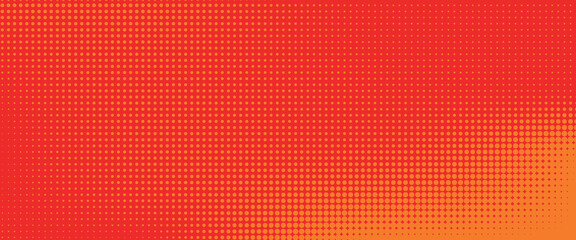 Dots halftone orange color pattern gradient texture with technology digital background. Dots pop art comics with summer background.