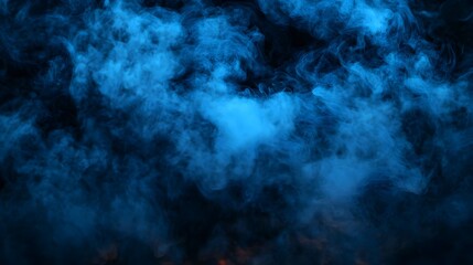 Fototapeta premium Abstract Blue Smoke on Black Background