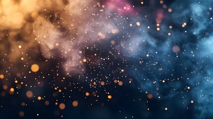 Obraz premium Abstract Bokeh Background with Blue and Orange Smoke