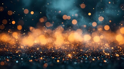 Fototapeta premium Abstract Bokeh Background with Gold Glitter and Smoke