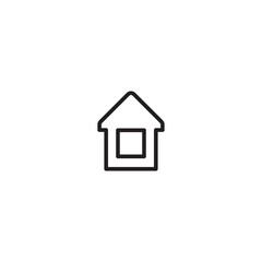 Home sign. Symbol of house. Outline modern design element. Simple black flat vector icon with rounded corners. Editable icon.