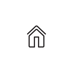 House icon with door, outline design vector. Home sign. Editable icon.