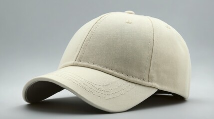 A plain baseball cap is shown from front views. The cap features a classic design with a curved brim and Beanie Mockup
