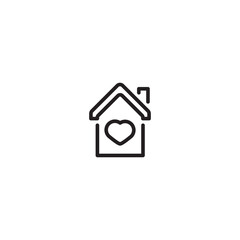 Home, residential place. Home love living icon. Editable icon.