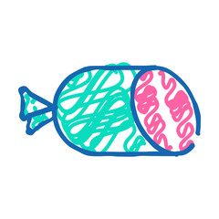 seitan sausage doodle icon sketch vector. seitan sausage sign. isolated symbol illustration