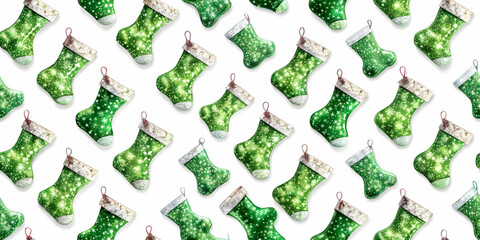 Eco-Friendly Recycled Glass Christmas Stocking Pattern - Seamless Minimal Background for Sustainable Holiday Celebrations