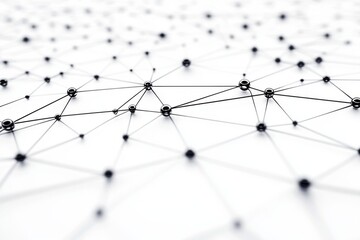 a geometric pattern of interconnected nodes and lines, forming a stylized representation of a network or system illustration
