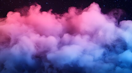 Abstract Smoke and Stars Background - Purple, Blue, Pink