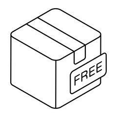 An editable design icon of free parcel 