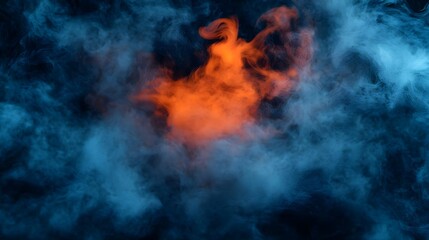 Abstract Smoke Background, Blue and Orange, Ethereal