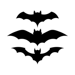 ensemble de chauves-souris, noir, silhouettes vectorielles