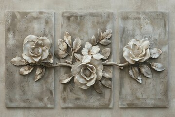 A detailed view of a flower growing on a wall