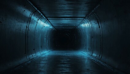Abstract blue tunnel.