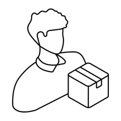 A unique design icon of delivery man
