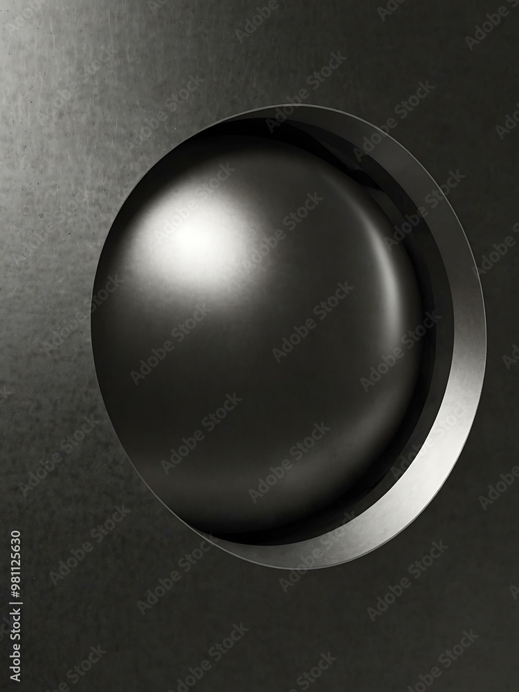 Poster abstract metallic surface with a circular opening.