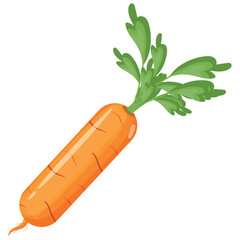 icon of a root fruit, namely, a rectangular shape with green leaves and green sprouts, vector