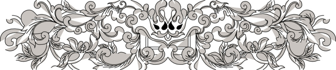 Vector sketch, illustration, silhouette, design, decorative image, ornament, baground, classical vintage carving, ethnic floral animal, traditional Chinese 