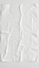 real image, white paper wrinkled poster template , blank glued creased paper sheet mockup.white poster mockup on wall. empty paper mockup.  isolated with white highlights, png