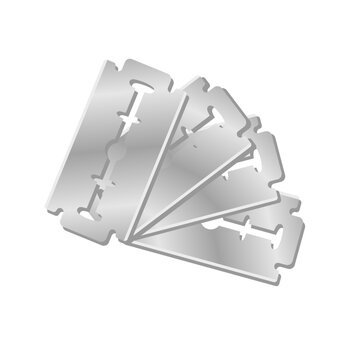 recommend clip art: Illustration of a Shaving Razor Blade Vector Isolated on White. Razor Blade Vector Illustration. 