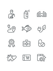 social media icons set of icons for web design, vector illustration