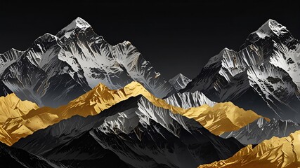 Obraz premium gold and silver mountain with a twist of black color good for interior design and room decor and multimedia content