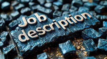 Creative job description lettering on textured background