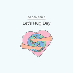 Lets Hug Day vector design template good for celebration usage. Lets Hug Day design. continuous line drawing. eps 10.