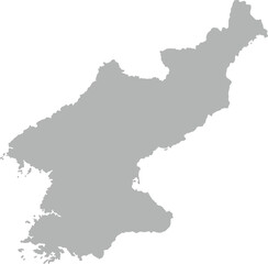 Grey North Korea Map