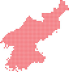 Fototapeta premium Red Dotted North Korea Map