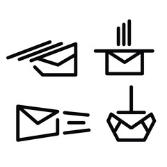 vector illustration of sent envelope icon set