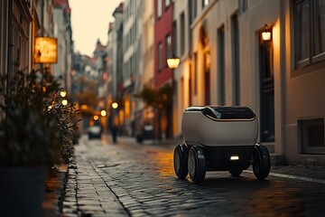Autonomous Delivery Robot Navigating City Sidewalk