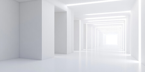 Fototapeta premium Abstract Spaceship corridor and Futuristic tunnel background. Sci-fi science design. 3d render illustration style.