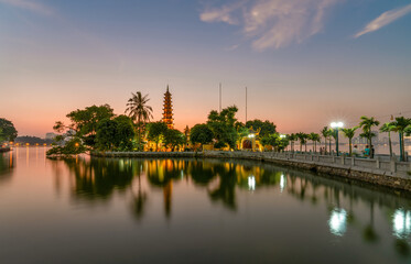 sunset over the lake 