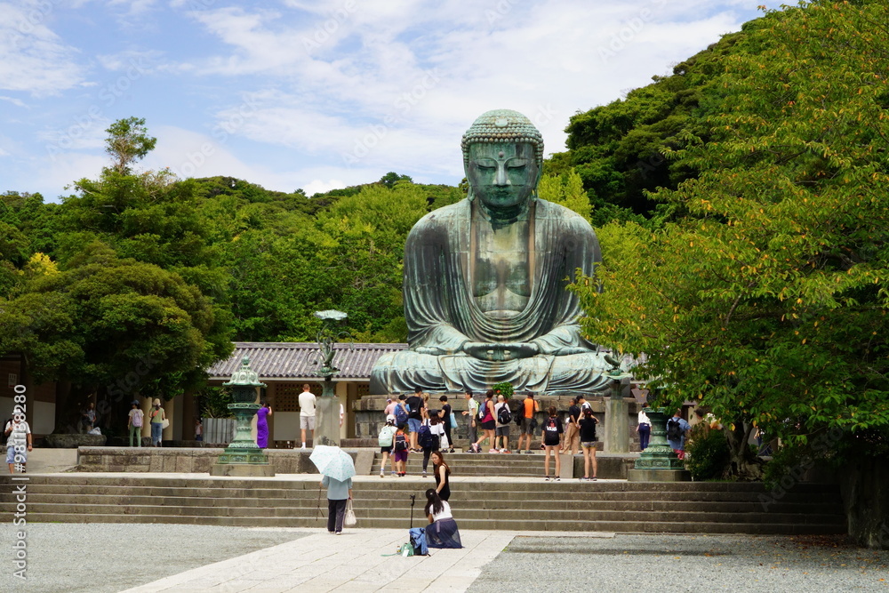 Wall mural kamakura is a city of kanagawa prefecture in japan. it is located in the kanto region on the island 