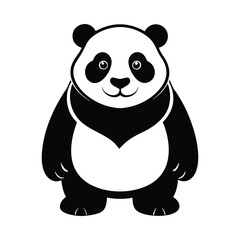 Panda Silhouette vector art file, Panda Silhouette art illustration .
