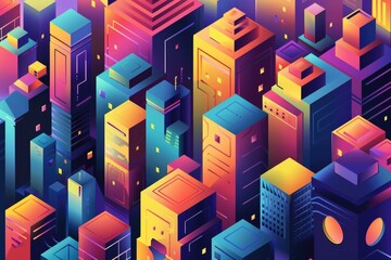 Fototapeta premium Cityscape with many skyscrapers and urban architecture