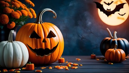 Pumpkin halloween vintage Background