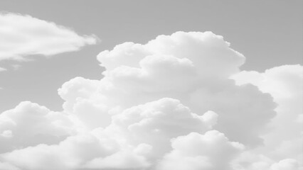 White Clouds from above. Aerial view of the fluffy white cloud on blue sky. Top view from an airplane over white clouds
