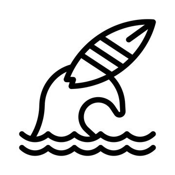 recommend clip art: surfboard line icon