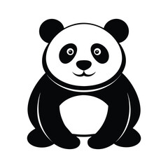 Panda Silhouette vector art file, Panda Silhouette art illustration .